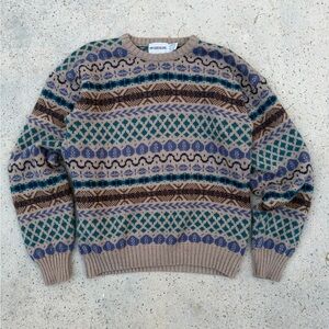 McGregor Men's Sweater with Blue and Brown Patterns size Large